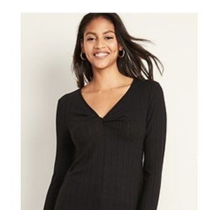 Soft Brushed Twisted V Neck Long Sleeve
